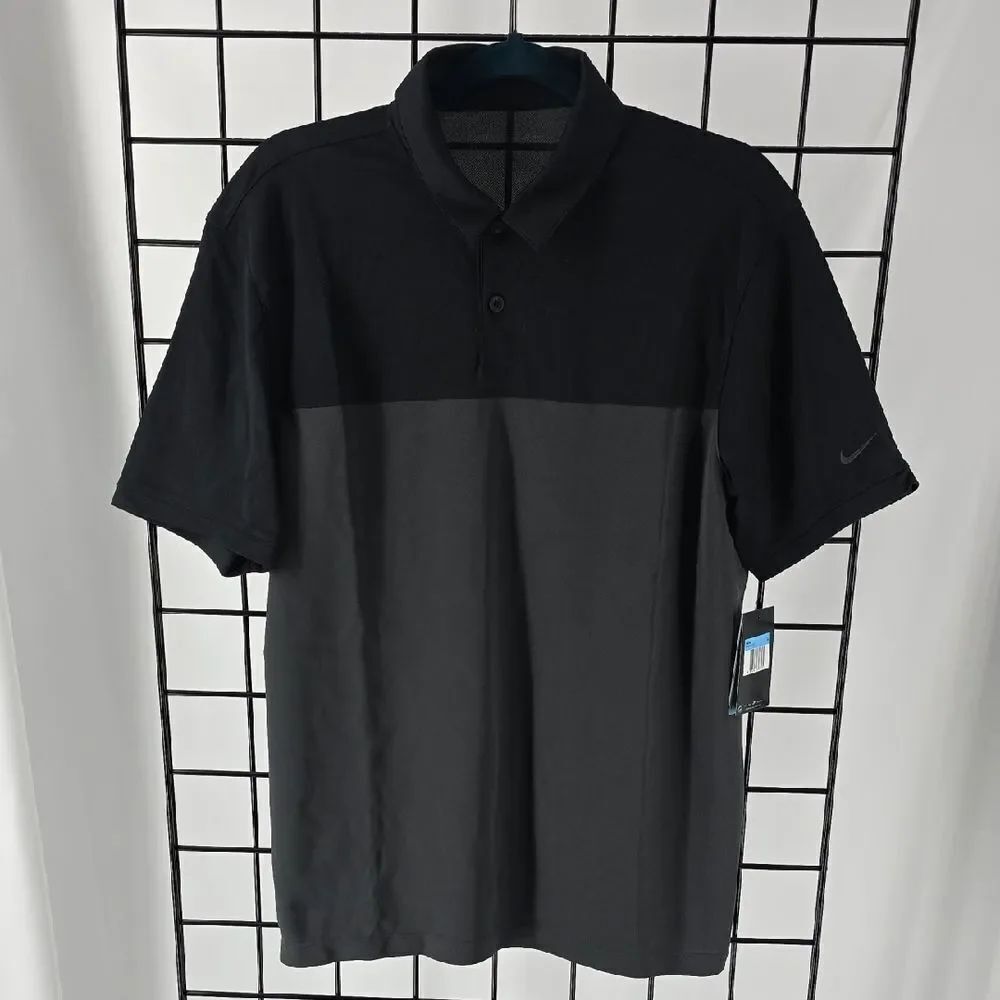 Nike Golf Men's Two-Tone BlackβPolo Shirt Size M Dri-Fit NEW
